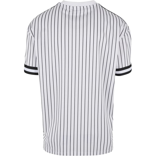 Urban Classics Heren Gestreept Mesh Oversized T-shirt (Wit/zwart) - Image 2