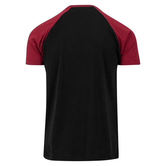 Urban Classics Heren Contrast Raglan T-shirt (Zwart/Bourgondië) - Image 2
