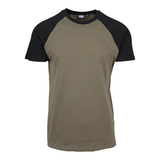 Urban Classics Heren Contrast Raglan T-shirt (Olijf/Zwart) - Image 1