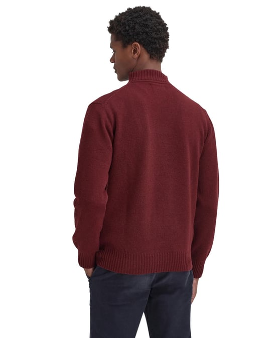 Trui Barbour half zip bordeaux wol - Image 2