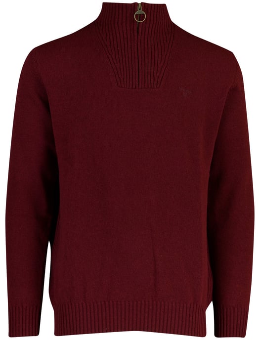 Trui Barbour half zip bordeaux wol - Image 3