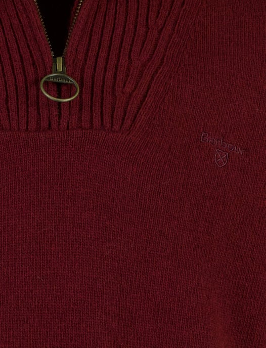 Trui Barbour half zip bordeaux wol - Image 4