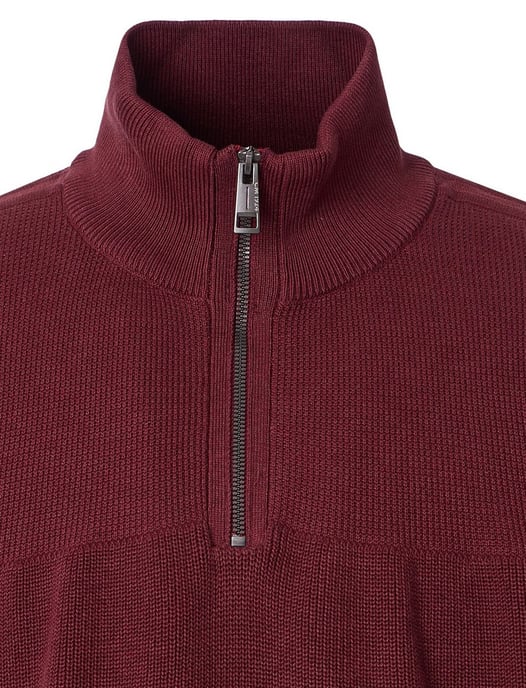 Casa Moda bordeaux half-zip trui 100% katoen - Image 3