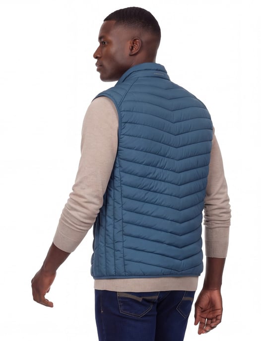 Bodywarmer Casa Moda blauw met borstzak - Image 2