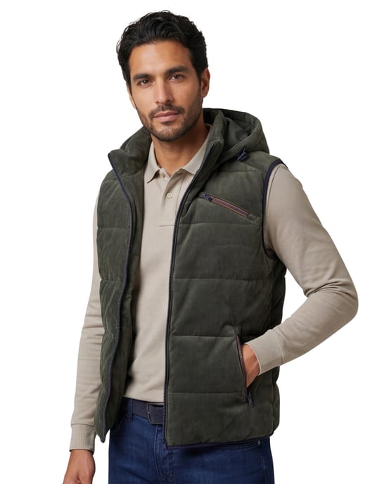 A Fish Named Fred bodywarmer groen slim fit effen borstzak - Image 1