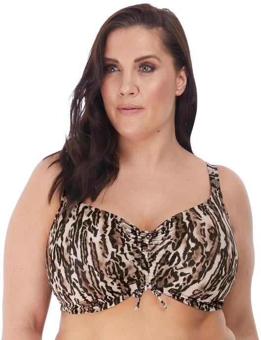 Elomi Fierce Crop Bikini Top - Black - Image 1