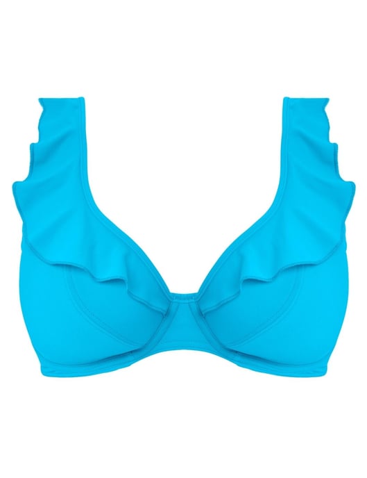 Freya Jewel Cove High Apex Bikini Top - Plain Turquoise - Image 4