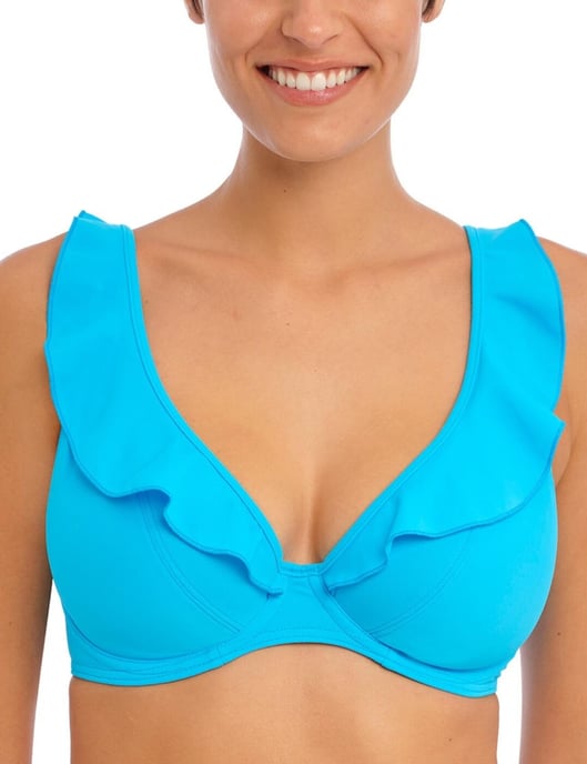 Freya Jewel Cove High Apex Bikini Top - Plain Turquoise - Image 5
