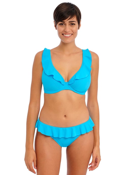 Freya Jewel Cove High Apex Bikini Top - Plain Turquoise - Image 6