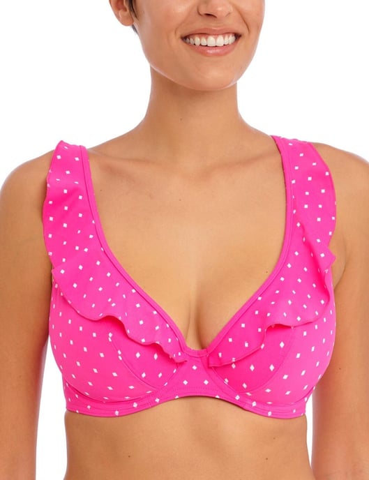 Freya Jewel Cove High Apex Bikini Top - Raspberry - Image 5