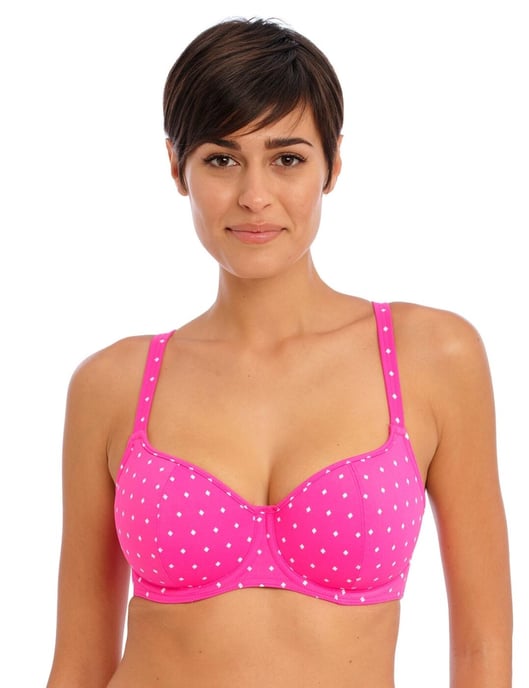 Freya Jewel Cove Underwired Sweetheart Bikini Top - Raspberry - Image 1
