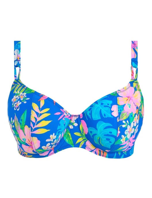 Freya Hot Tropics Plunge Bikini Top - Blue - Image 3