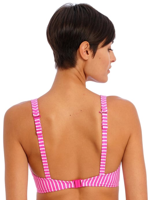 Freya Jewel Cove High Apex Bikini Top - Stripe Raspberry - Image 2