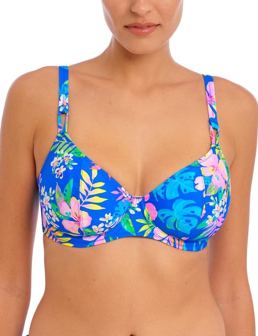 Freya Hot Tropics Plunge Bikini Top - Blue - Image 4