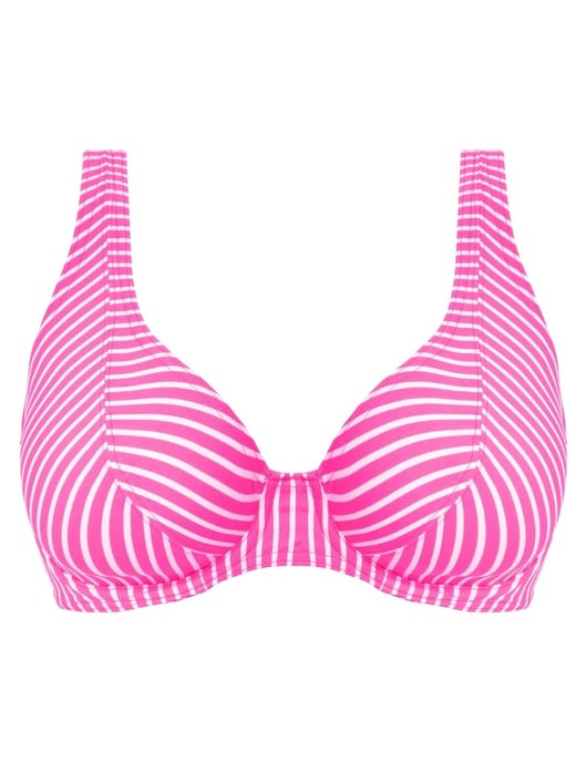 Freya Jewel Cove High Apex Bikini Top - Stripe Raspberry - Image 4
