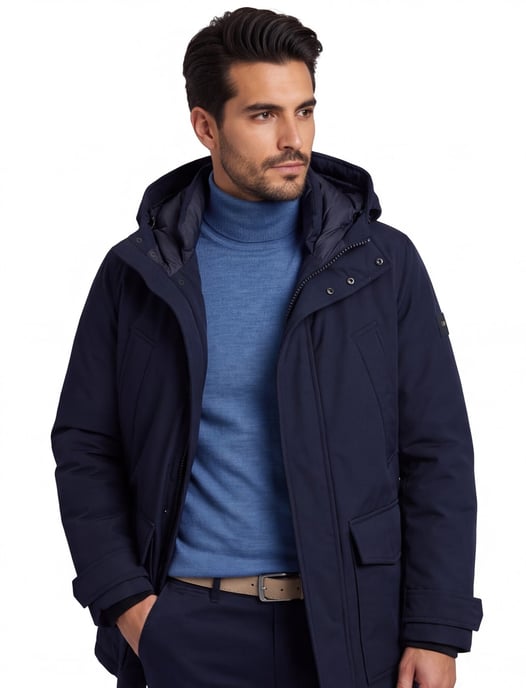 Tommy Hilfiger parka jas normale fit waterdicht donkerblauw - Image 1