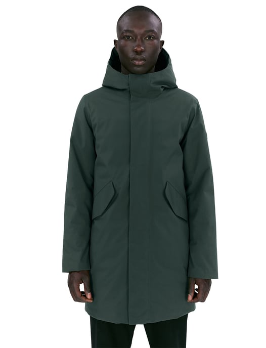 Groene winterjas Elvine Hjalmar effen rits + knoop normale fit - Image 1