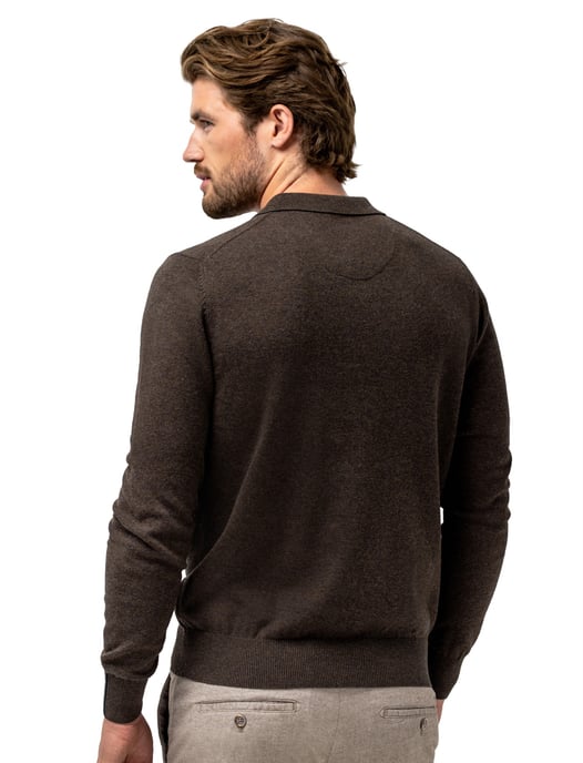 Poloshirt State of Art bruin met boord - Image 2