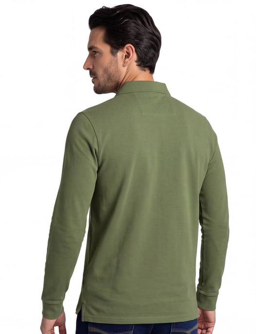 Poloshirt New Zealand groen pique lange mouw - Image 2