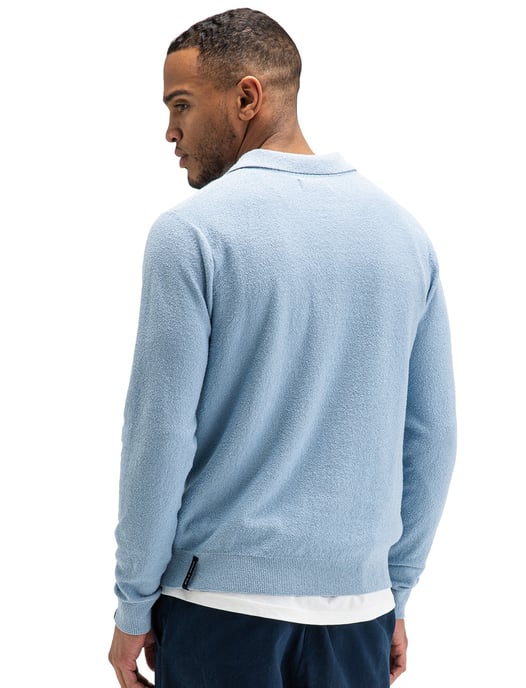 Poloshirt Butcher of Blue lichtblauw v-hals lange mouw - Image 2