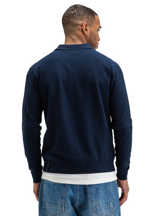 Poloshirt Butcher of Blue donkerblauw v-hals - Image 2