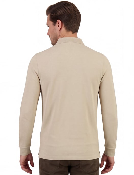 Poloshirt New Zealand beige pique katoen - Image 2