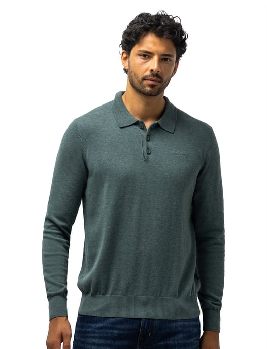 Poloshirt State of Art groen met boord - Image 1