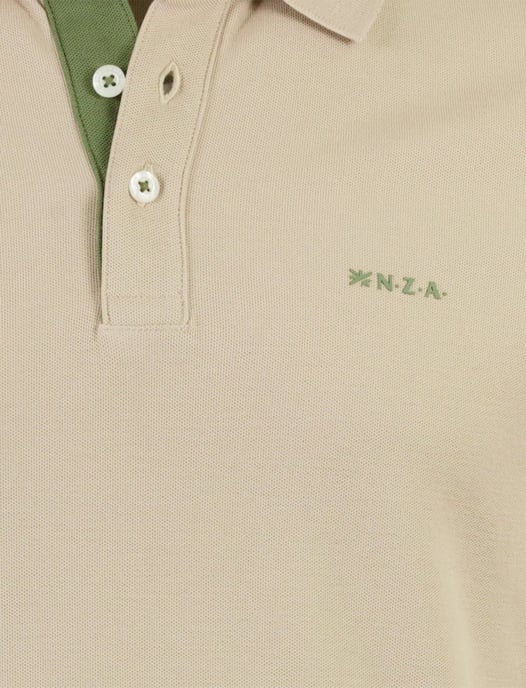 Poloshirt New Zealand beige pique katoen - Image 3