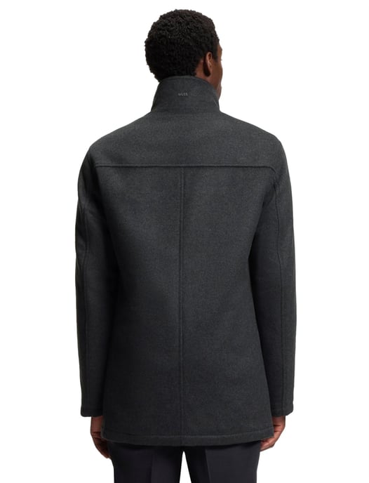 Boss Black H-Coxtan effen grijs winterjas wol normale fit - Image 2