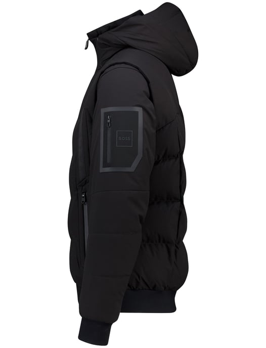 Winterjas Boss Green zwart puffer met capuchon - Image 4