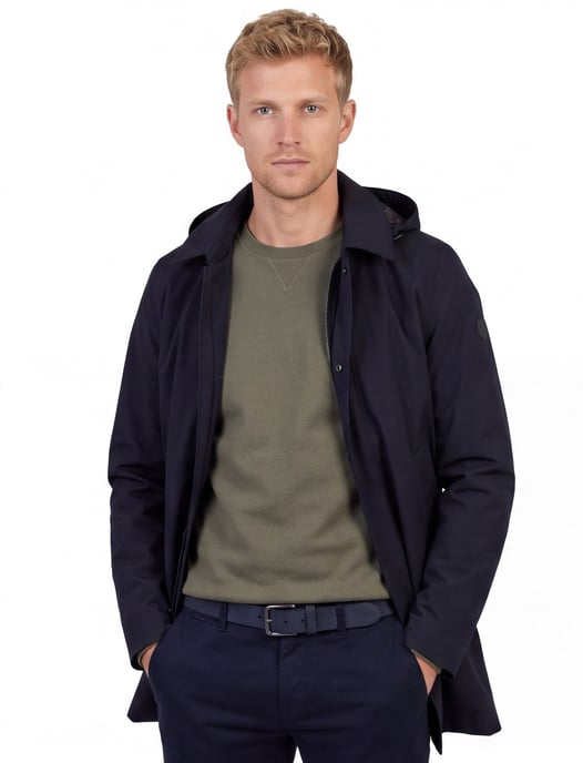 People of Shibuya jas donkerblauw polyester met capuchon - Image 1