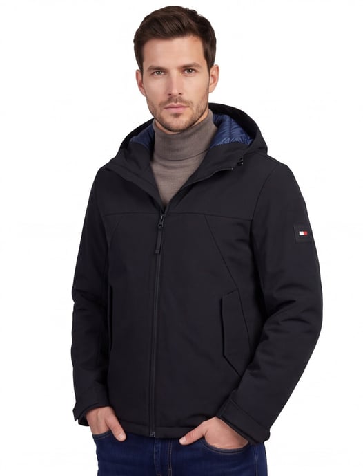 Tommy Hilfiger Winterjas Donkerblauw kort polyester - Image 1