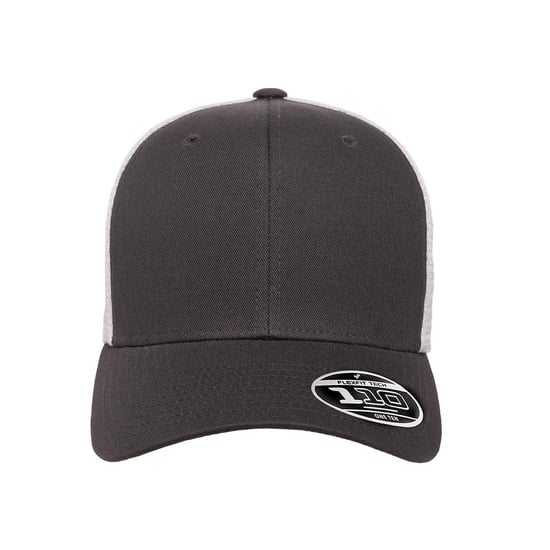 Flexfit 110 Tweekleurige Mesh Trucker-cap (Houtskool/Wit) - Image 3