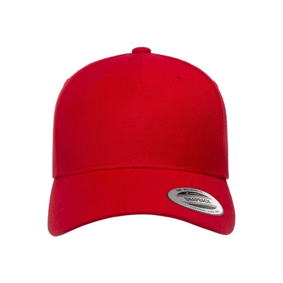 Flexfit YP Classics Gebogen 5 Paneel Snapback Cap (Rood) - Image 3
