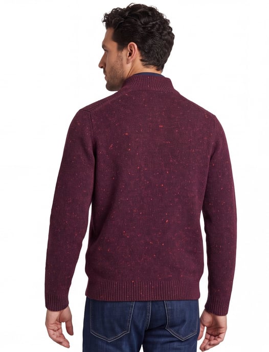 Half zip trui Fynch Hatton gebreid rood - Image 2