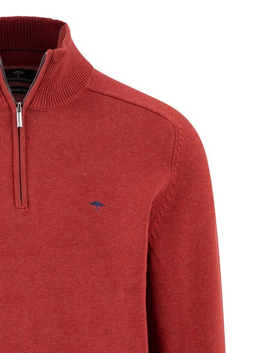 Fynch Hatton Troyer-zip rood katoen casual fit - Image 3