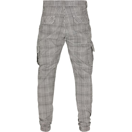 Urban Classics Heren Glencheck Cargo Joggingbroek met all-over print (Wit/zwart) - Image 2