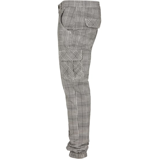 Urban Classics Heren Glencheck Cargo Joggingbroek met all-over print (Wit/zwart) - Image 3