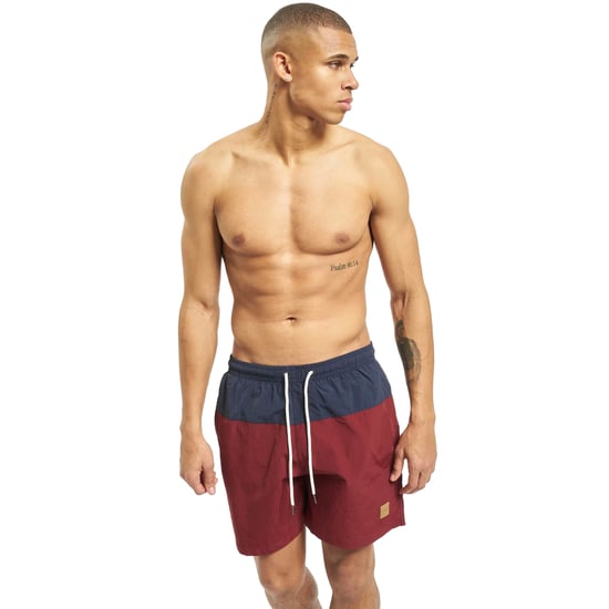 Urban Classics Mens Block Swim Shorts (Navy/Burgundy) - Image 2