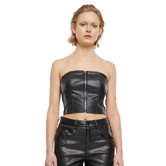Urban Classics Dames/Dames Bandeau Top van synthetisch leer (Zwart) - Image 3