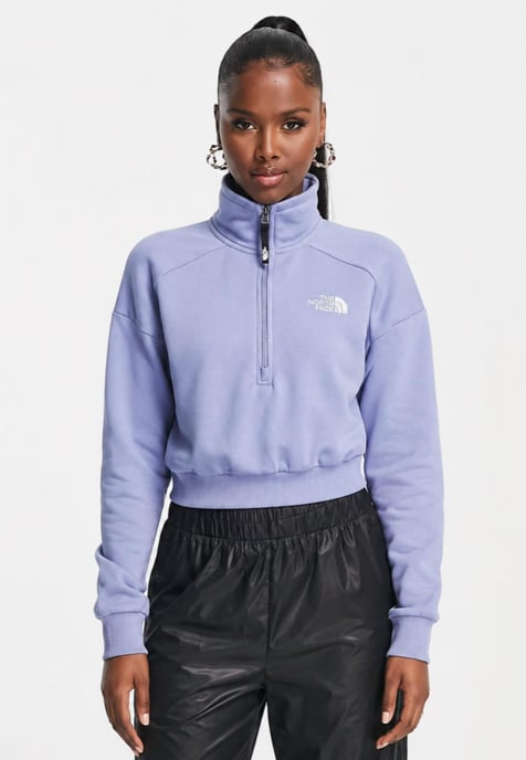 The North Face Womens 1/4 Zip Fleece Sweat in Folk Blue - Image 1