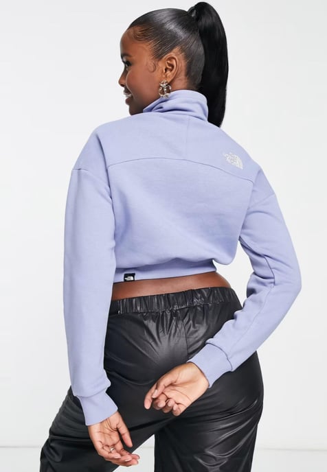 The North Face Womens 1/4 Zip Fleece Sweat in Folk Blue - Image 2