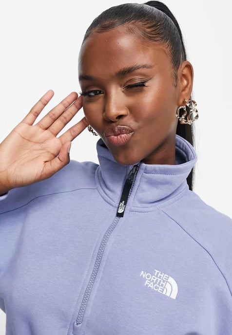 The North Face Womens 1/4 Zip Fleece Sweat in Folk Blue - Image 3