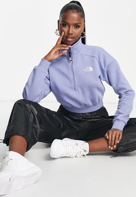 The North Face Womens 1/4 Zip Fleece Sweat in Folk Blue - Image 5