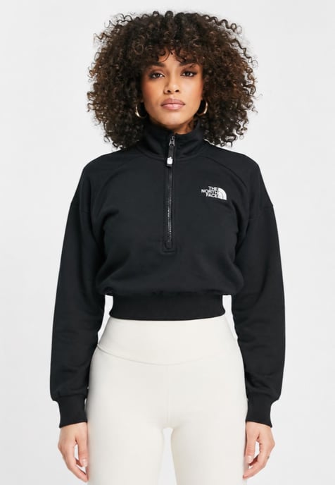 The North Face Womens 1/4 Zip Fleece Sweat in Black - Image 1