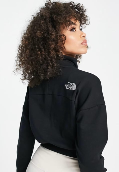 The North Face Womens 1/4 Zip Fleece Sweat in Black - Image 2