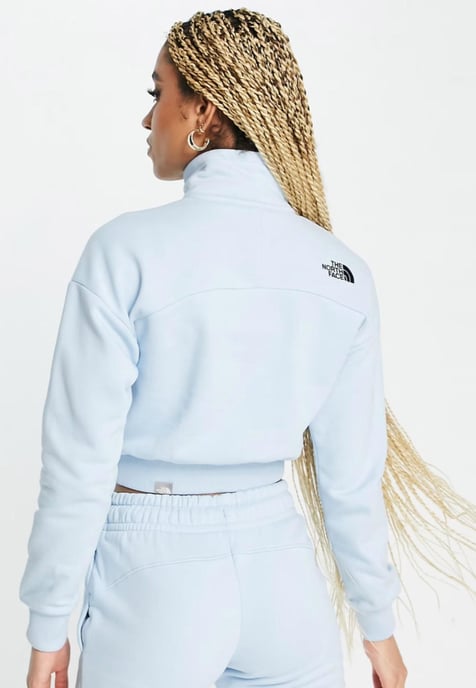 The North Face Womens 1/4 Zip Fleece Sweat in Beta Blue - Image 2