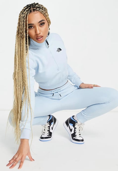 The North Face Womens 1/4 Zip Fleece Sweat in Beta Blue - Image 4