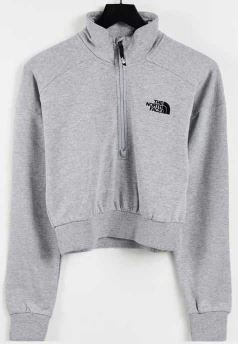 The North Face Womens 1/4 Zip Fleece Sweat in Light Grey - Image 3