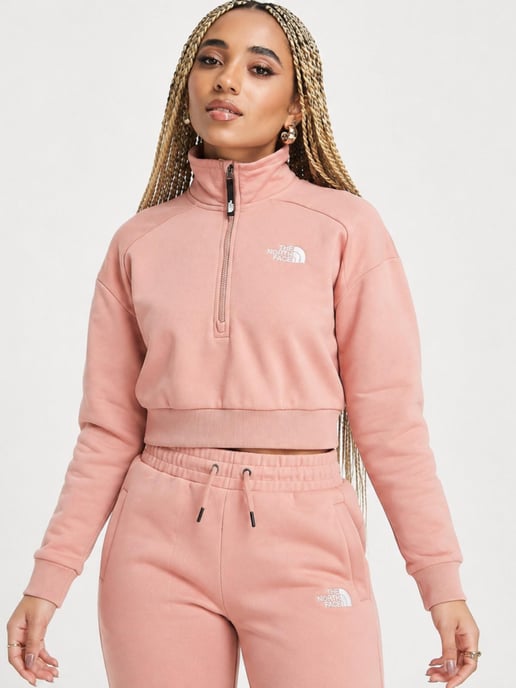 The North Face Womens 1/4 Zip Fleece Sweat in Rose Dawn - Image 1